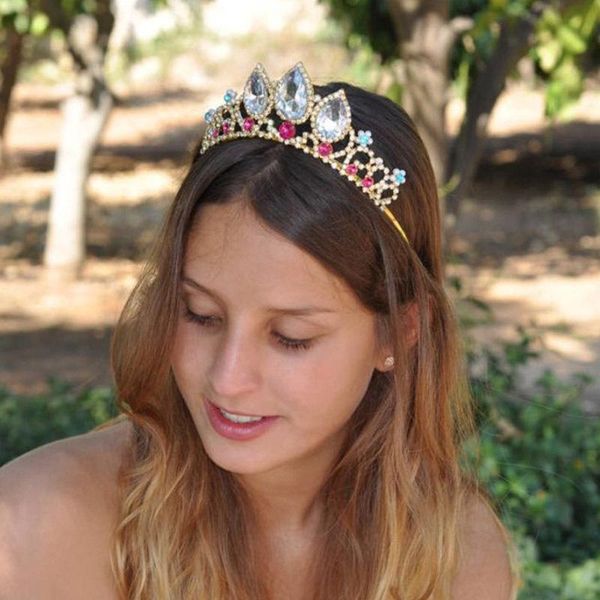 Haarspangen Haarspangen Prinzessin Kristall Tiaras und Kronen für Frauen Kind Blumenmädchen Brautjungfer Hochzeit Zubehör SchmuckHaar