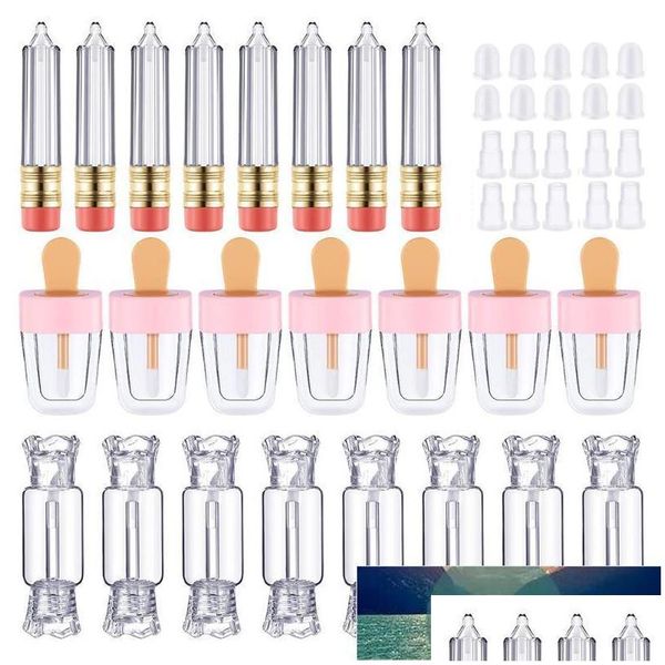 Bottiglie di stoccaggio Vasetti 10Pcs Tubo per lucidalabbra Bacchetta a forma di matita Caramelle Gelato Contenitori per lucidalabbra Olio Vuoto Cosmetico Drop Delivery H Dh78M