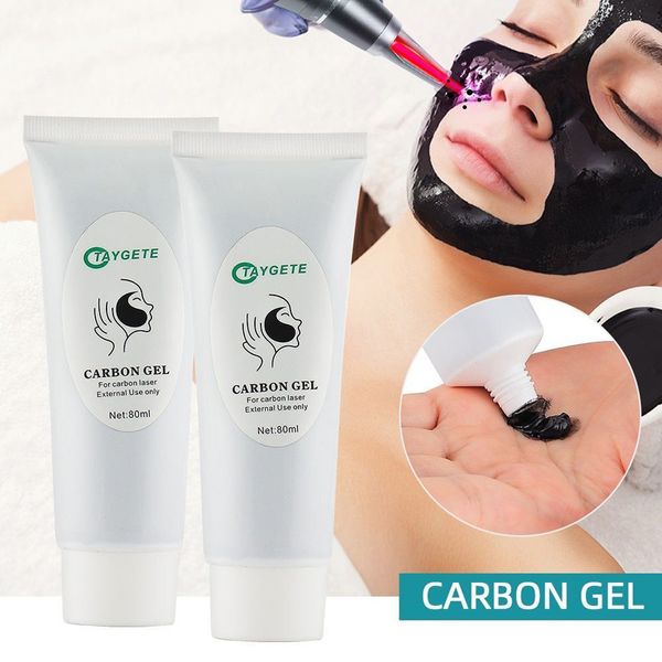 Gel de carbono de 80 ml para a terapia de boneca preta a laser e a laser, iluminando a pele de laser macio a laser picossegundo caneta de carbono remoção de rugas de ruga pores