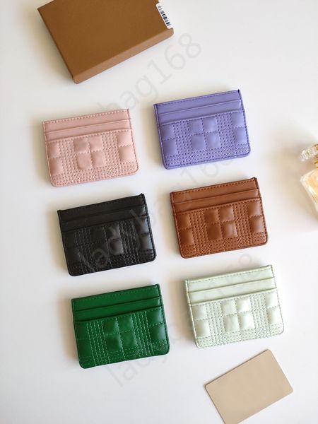 Hochwertige Luxus -Designer -Kartenhalter Mini Brieftasche echtes Leder mit Box -Geldbörsen Mode Frauenbaus Mens Key Ring Münz Mini -Tasche Charme Brown Canvas