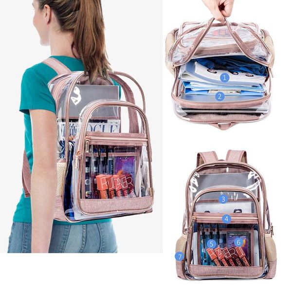 Rucksack Klar Transparent PVC Umhängetaschen Feminina Luxus Frauen Candy Farbe Jelly College Stil Schule