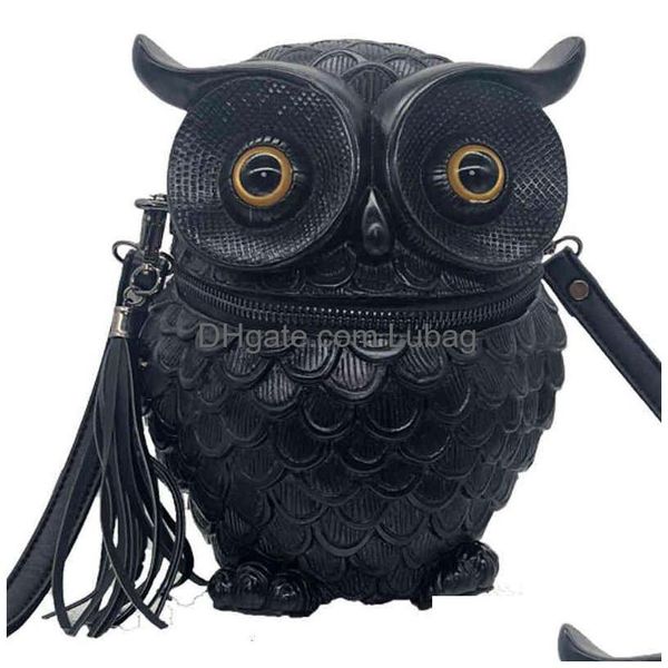 Zaino goffrato stereo Owl Shoder Bag Mtifunctional Individual Tassel Handbag Style Street Trend Messenger Drop Delivery Bags Lage Dhdle