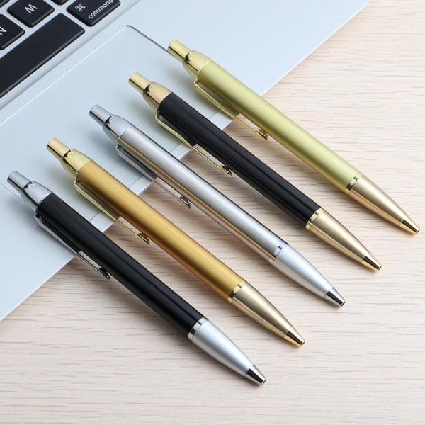 1/10/PCS Ball Pen Pren Style Commercial Metal Ballpons Canetas para Escritório da Escola Core Automatic Black Blue Blue