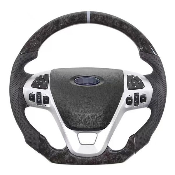 Roda de direção de fibra de carbono real para Ford Fusion Mondeo LED Display Car Acessórios