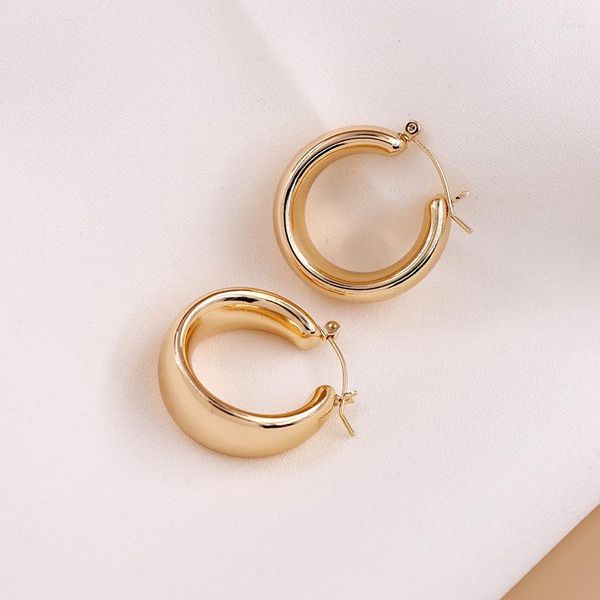 Brincos de bala de aço inoxidável de aço inoxidável para mulheres 2023 C Palavra-metal Metal Peda de jóias de anel de orelha banhada