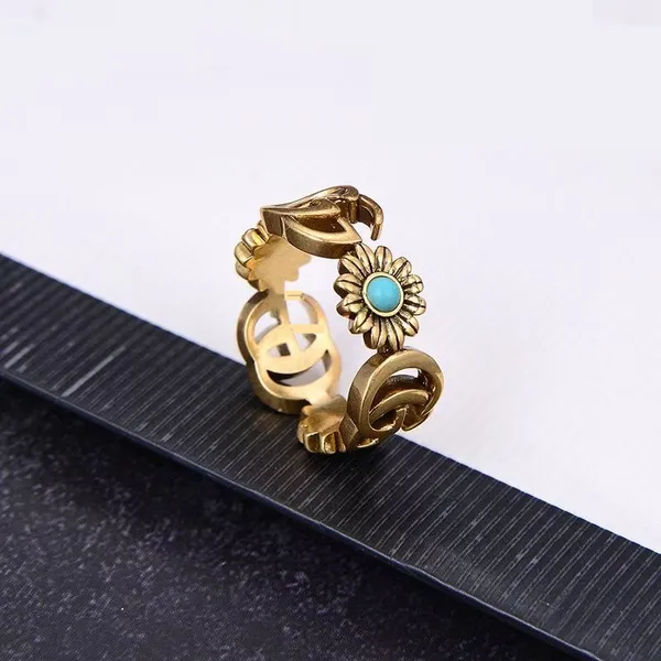 Mode Doppel G Unisex Luxus Ring für Männer Frauen Unisex Ghost Designer Ringe Schmuck Gold Farbe