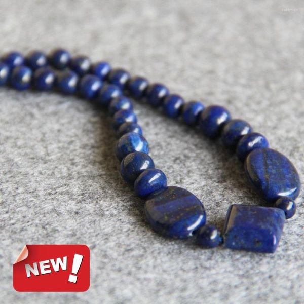 Coloque de correntes 12mm Multicolor Cyan Lapis Lazuli semi -acabado Stones Bolas Presentes Beds Mulheres Meninas Design de jóias DIY