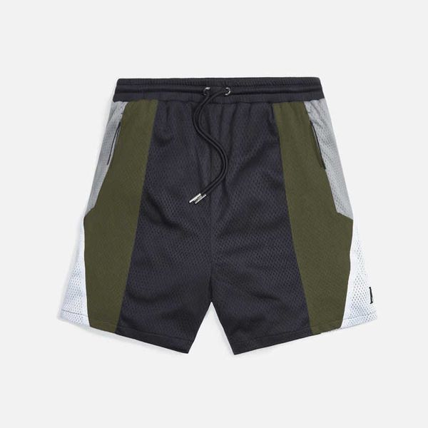 Herren Shorts Patchwork Mesh KITH Mode Sweat Shorts Männer 1 1 Beste Qualität KITH Frauen Zipper Taschen Shorts Atmungsaktive Reithose Männer Kleidung G230315