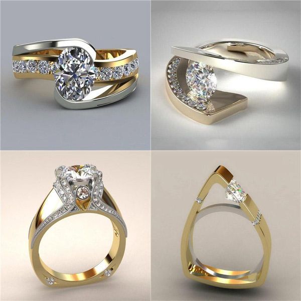 Anéis de casamento estilo exclusivo estilo pequeno cristal zircão anel