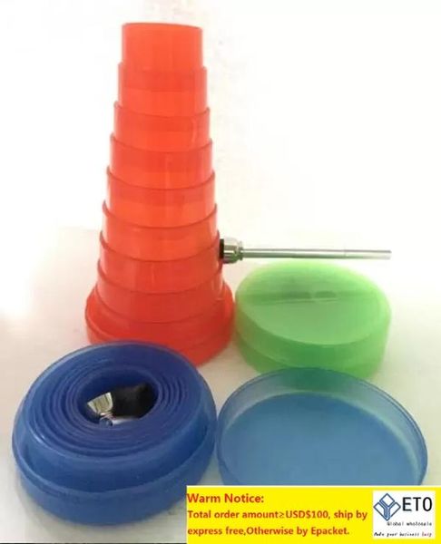 Tasca in acrilico pieghevole Bong Stretch Tower Narghilè Plastica Flessibile Pipa ad acqua Razzo Bong di tabacco da viaggio