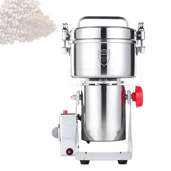 Macinacaffè commerciale ad alta velocità 2500W per cereali, spezie, frantoio in polvere, macinino da caffè in acciaio inossidabile