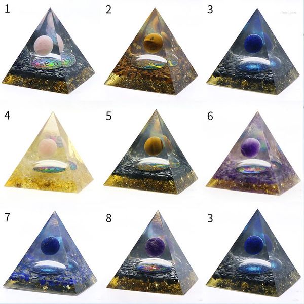 Minchas de miçangas naturais Ornamentos de miçanga de resina de pirâmide triangular mais vendida para jóias que produzem acessórios de móveis DIY