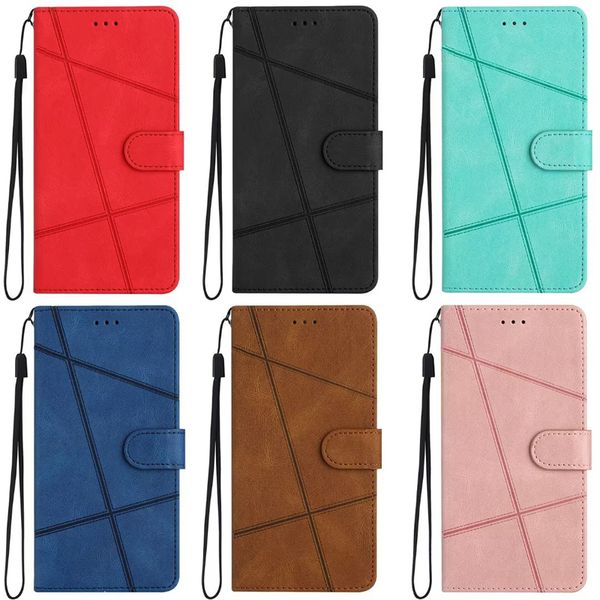 Кожаные кошельки для iPhone 14 Pro Max 13 12 Mini 11 XR XS MAX 6P 7P 8P 8P Business Vertical Line Holder Holder Phone Flip Skin Cover Cover