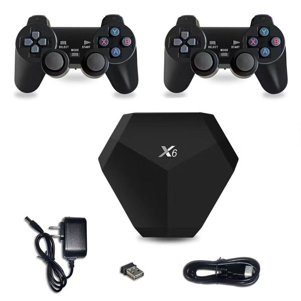 X6 4K HD Консоль видеоигр построена в 15000 классических игр ретро -консоль беспроводной контроллер AV/HD Mini Game Box