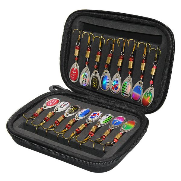 Baits Lures 16 Stück Angelköder Spinnerbait Süßwasser Salzwasser Angelköder Kit Set Barsch Forelle Lachs Metall Spinner Köder mit Tackle Bag 230314