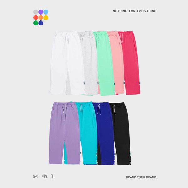 Calças masculinas calças casuais liso macio casal casal streetwear color colorlate cient calça solta solta com bolso masculino 3900tw20 z0306