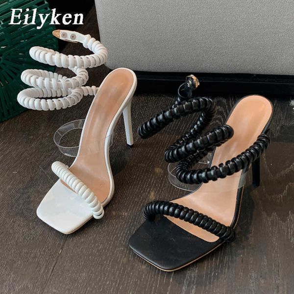 Новое прибытие модная узкая полоса Peep Toe Women Sandal Gladiator Ladies Thin High Heel Sexy Pumps Shoes 230306