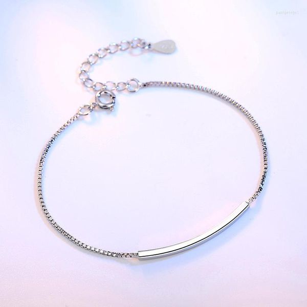Pulseiras de charme moda moda retro prata banhada horizontal tubo curvado pulseira de verão jóia feminina brinca presente de aniversário