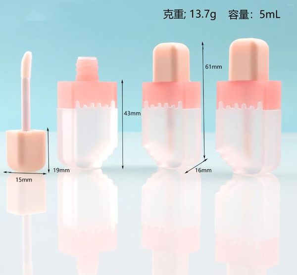 Bottiglie di stoccaggio 5ml Tubo per lucidalabbra fai-da-te Smalto fatto in casa Bottiglia riutilizzabile Flaconi per rossetto liquido in plastica vuota Applicatore per correttore per trucco