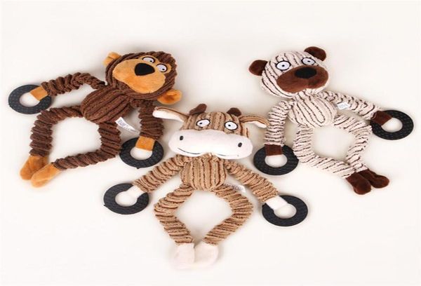 Giocattolo da masticare puzzle per cani dentizione resistente al morso cucciolo di peluche animale domestico che fa rumore pulire i denti succhiare l'odore animale pecora scimmia mucca du9062858