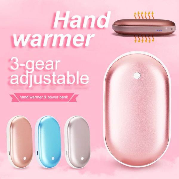 Beste di alimentazione a mano più calda 5200 mAh Mini confezioni di calore ricaricabili ricaricabili con cartochetto per telefono USB Caricatore di riscaldamento inverno elettrico inverno Custodia