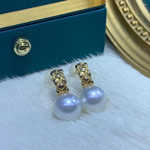 Ohrstecker DL Fine Jewelry Massives 18 Karat Gold Natürliche Japan Origi 8–8,5 mm Meerwasser Ozean Akoya Weiße Perlen für Frauen