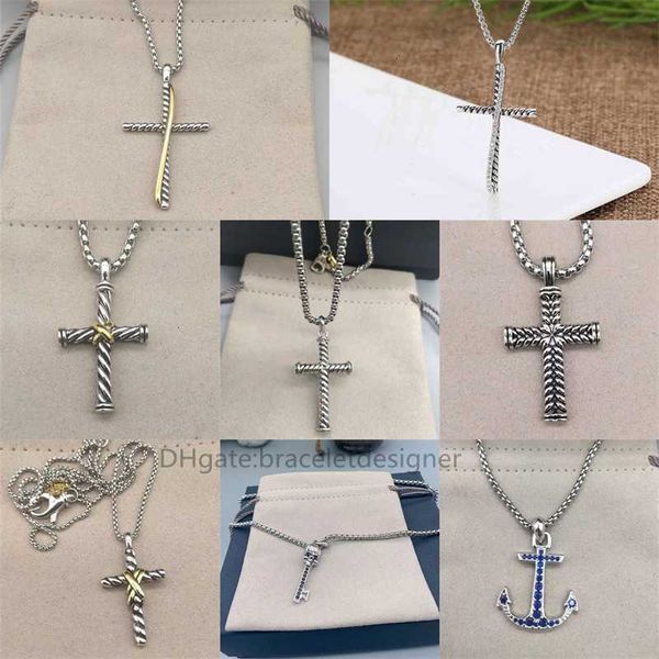 Mulheres Designer Amor Colar Colares Mulheres S925 Pingente Caixa Correntes Corrente De Prata Festa Cross Barco Anchor Evil Eye Padrão Slide Luxo Jóias Designers Jewlery