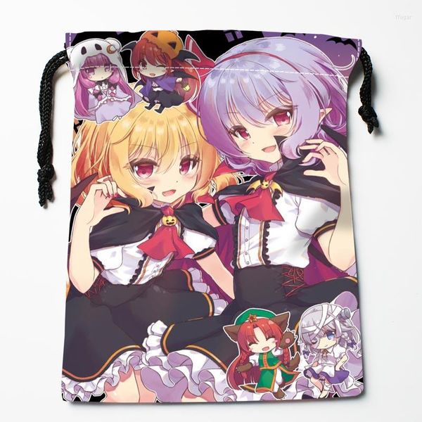 Borse contenitore Touhou Anime Coulisse HD Stampa 18X22CM Arrivo Morbido Tessuto di Raso Resuable Borsa per Vestiti Scarpe 0402