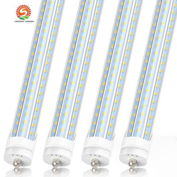 120 W 8FT led floresan lamba Tek Pimli FA8 T8 96 '' LED Tüp Işık 8 Feet D-Şekilli 3 Satır SMD2835 LED Mağaza Işıkları ampul AC100-305V yüksek çıkış