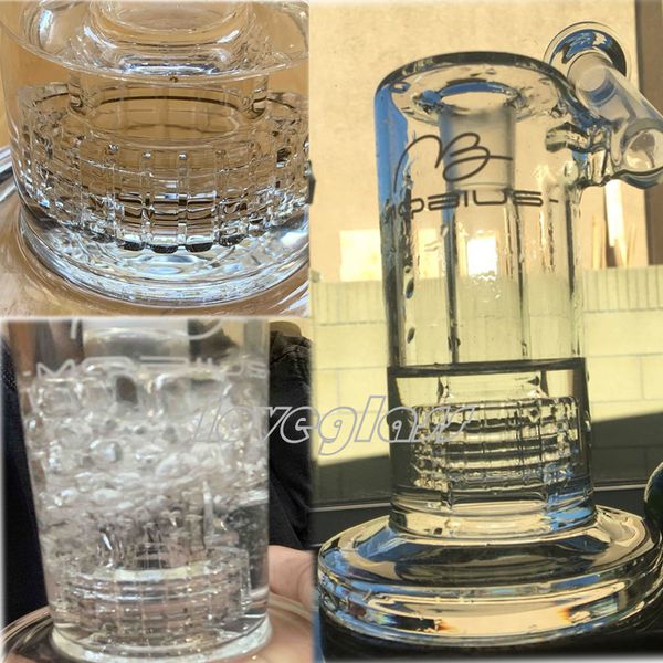 Mobious Glass Water Bong Narghilè Stereo Matrix Perc Pipa da fumo Recycler Dab Rig Accessorio per sigarette con snodo da 18 mm