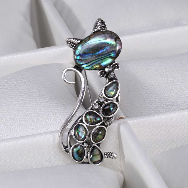 Pins Brooches Natural Abalone Shell Series Exquisite All-Match Fashion All-Match Match Cute Cat Broochl230315