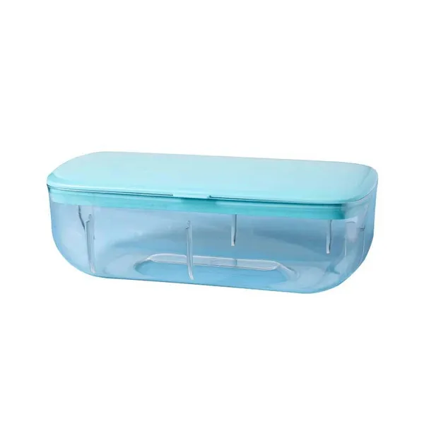 Novo molde de gelo de silicone e caixa de armazenamento 2 em 1 bandeja de cubo de gelo fabrica