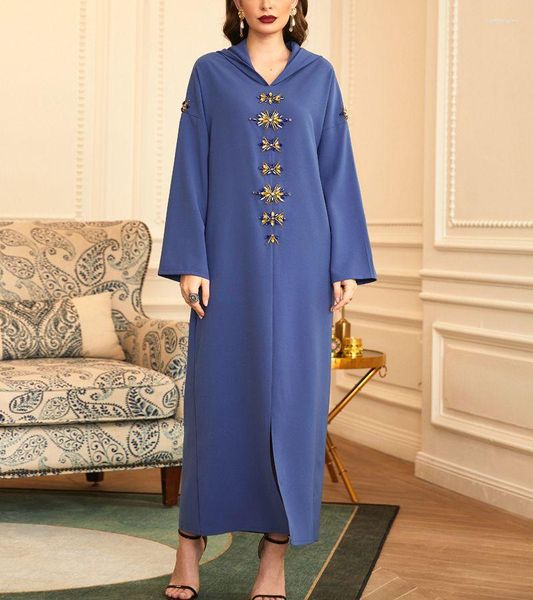 Ethnische Kleidung 2023 Maxikleid Abaya Dubai Türkei Islam Kaftan Muslim Hijab Plus Size Kleider Diamant für Frauen Robe Arabe Djellaba Femme