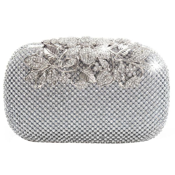 Bolas de noite com fecho exclusivo de prata diamante de cristal diamante bolsa de noite bolsa de pão de noiva Prom 230316