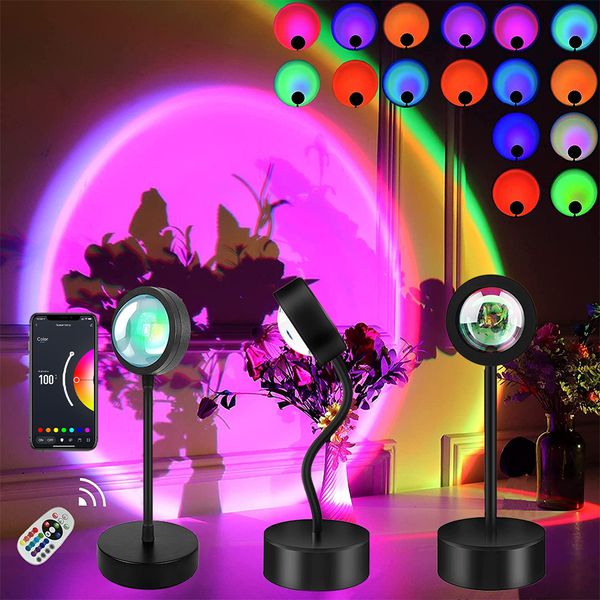 Lâmpadas de projetor Tuya Smart Sunset Lamp Night Light Life App Remoto LED LUZES DE DARECORAÇÃO POMAGEM POMAGEM BRINHURY PRESENTE 230316