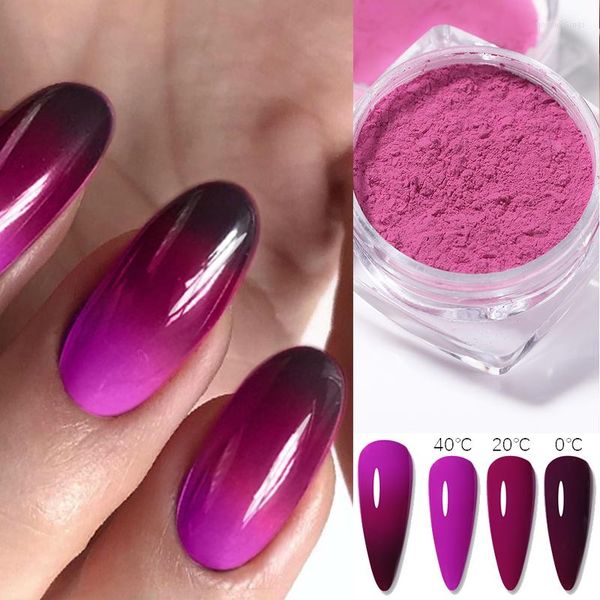 Nagelglitzer, Temperatur, Farbwechsel, Pulver, UV-Gel-Nagellack, Chrom, alles für Maniküre, thermischer Staub, DIY-Dekoration