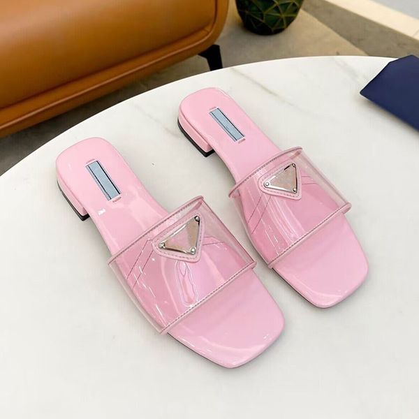 Damen-Sandalen aus Kunststoff, Designer-schöne flache Strandschuhe im sommerlichen, bequemen, lässigen Flip-Flop