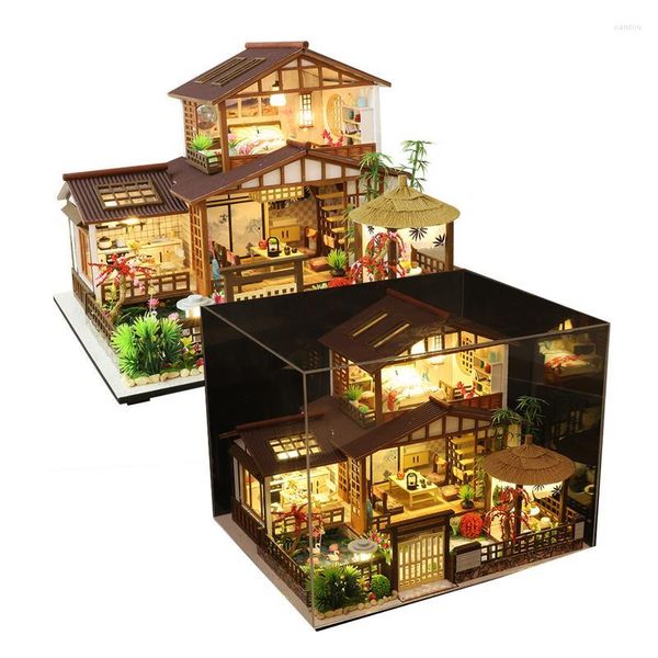 Вечеринка DIY Miniature House Kit Mini Сделание в ручном стиле в японском стиле с музыкальным движением светодиодные ремесла для взрослых детей