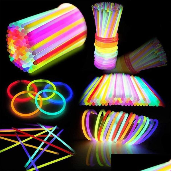 Peças de decoração de festa de luzes fluorescentes brilhando no colar de bracelete escuro de halloween de halloween de néon prpotyparty dro dhu89