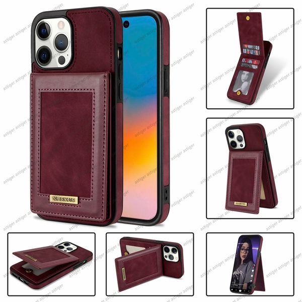 Caso de couro PU para iPhone 14 13 12 11 Pro Max xr xs 6 7 8 mais capa de carteira capa de carteira de luxo Caso de proteção de moda de luxo para Samsung S23 S22 S21 S20 Plus Ultra