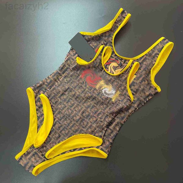 Costumi da bagno da donna firmati 2022 costume da bagno moda da donna stampato serie genitore-figlio un pezzo lettera FF vacanza sexy TY2K