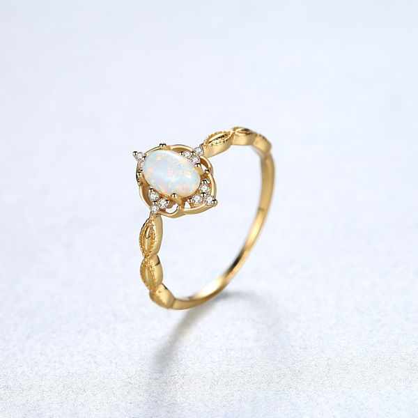 Neuer Vintage Palaststil Opal S925 Silber Ring Licht Luxus plattiert 18k Gold Mode Frauen Ring Designer exquisite Schmuck Geschenk