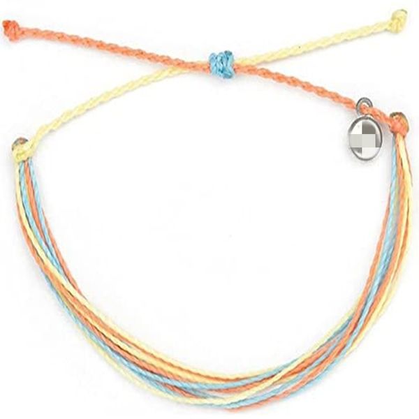 Bracciale intrecciato fatto a mano Corda da surf impermeabile Corda a mano filo cerato Bracciali regolabili Colore misto