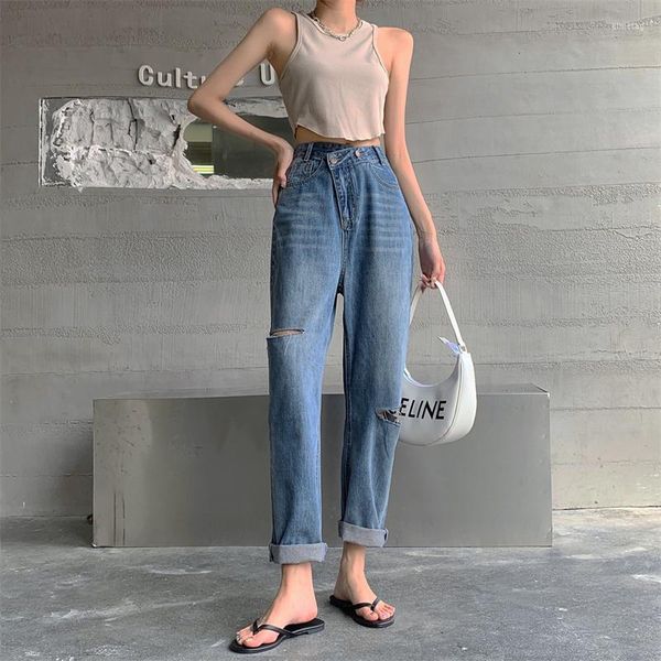 Damenjeans ILARE Damenbekleidung Vintage Kleidung Streetwear Damenhose Zerrissene Frau Hohe Taille Y2k Koreanische Mode Baggy Hose Damen