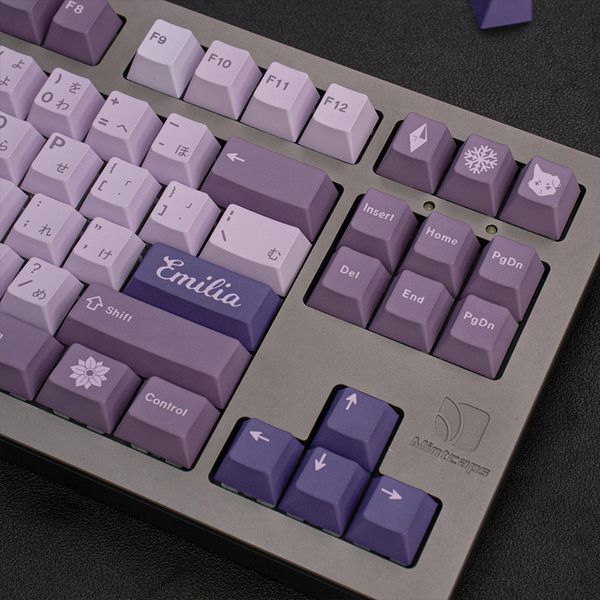 Tastaturen Klone Frost Hexenschlüsselkaps Kirschprofil PBT Farbstoff-Sub großer Set Japanischer Schlüsselcap für MX Switch Mechanical Gaming-Tastatur