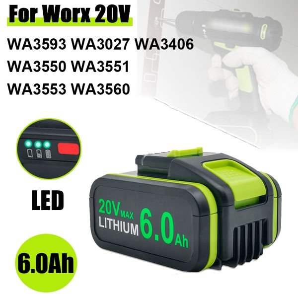 Per Worx 20V Li-Ion Batteria di Ricambio per Worx WA3551 WA3551.1 WA3553 WA3641 WG629E WG546E WU268 per Worx Utensili Elettrici WX386