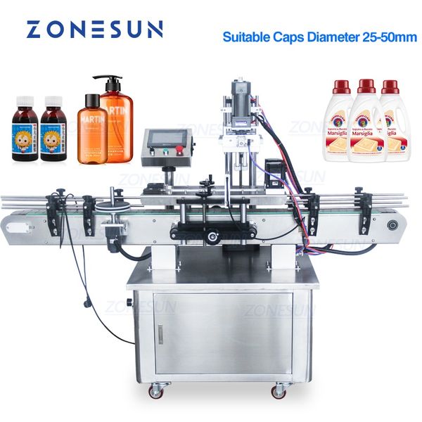 ZONESUN Automatische elektrische Kunststoff-Glas-Kristall-Shampoo-Kosmetik-Nagellack-Flaschenverschlussmaschine