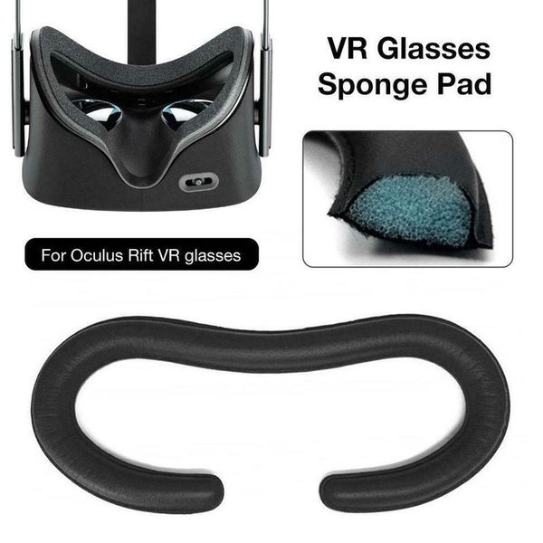 Cuscinetto oculare di ricambio in schiuma per cuffie Oculus Rift Cv1 Schiuma nera Accessori Cover Reality Vr Pu Pelle virtuale