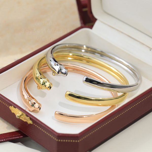 panthere bangle Charm bangle per donna designer Emerald Gold placcato 18K T0P qualità più alta contro qualità stile classico regalo di anniversario perno di lusso 002