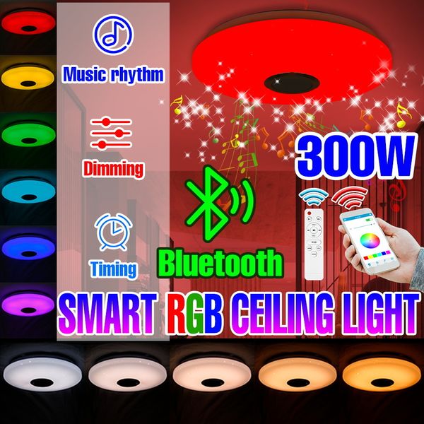 Akıllı Aydınlatma LED Tavan Işık RGB Renk Değiştiren Lamba 220V Gömülü Downlight Downlight kapalı avize Bluetooth Ses Uygulaması Uzaktan 230316